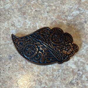Chicos Copper looking paisley floral Pin Brooch